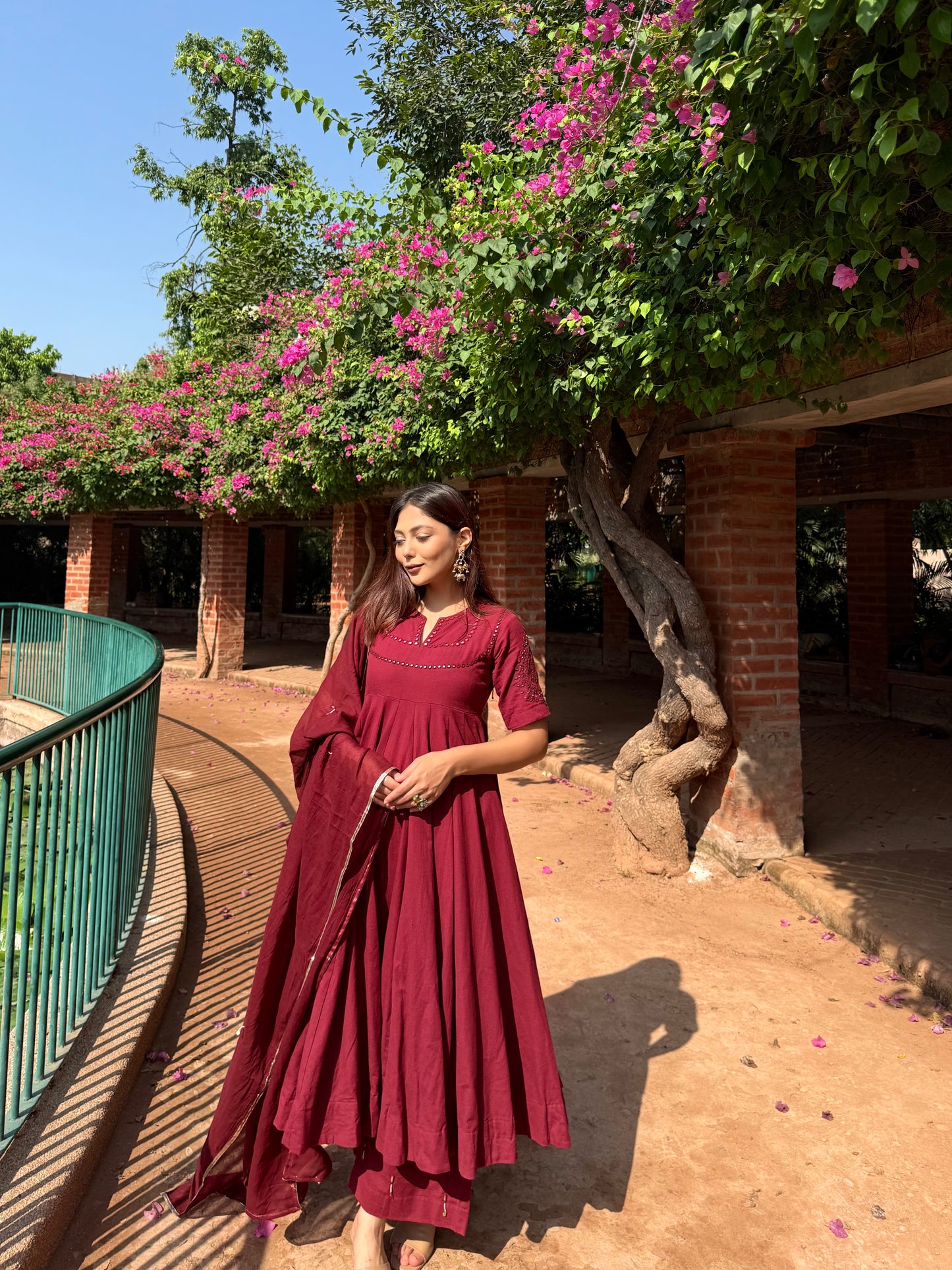 Rani Organic Cotton Anarkali Kurta Set