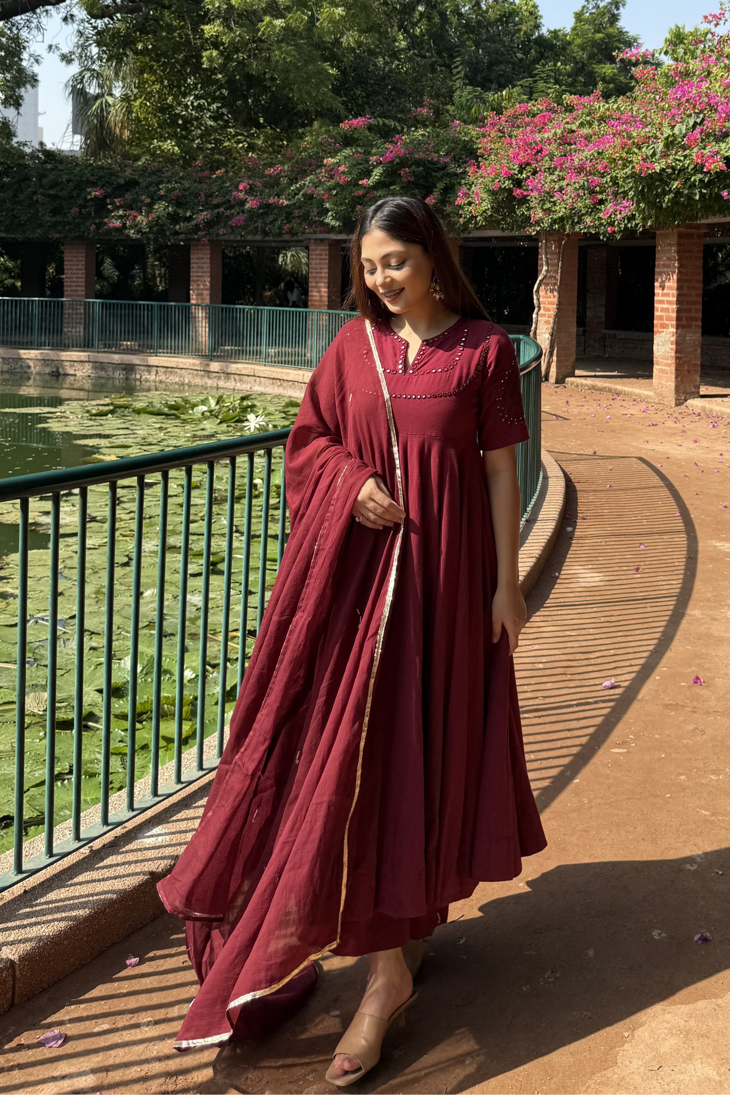 Rani Organic Cotton Anarkali Kurta Set