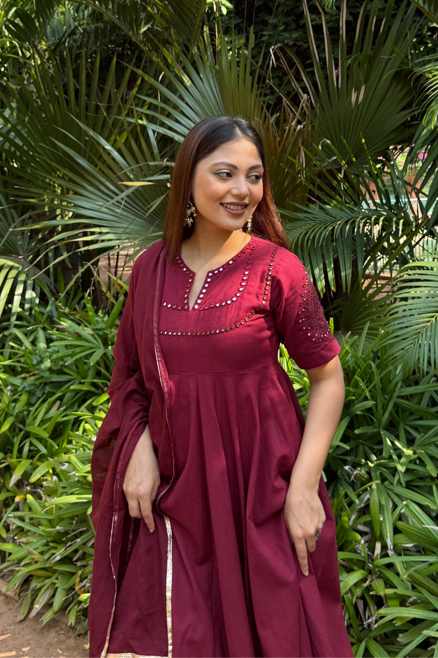Rani Organic Cotton Anarkali Kurta Set