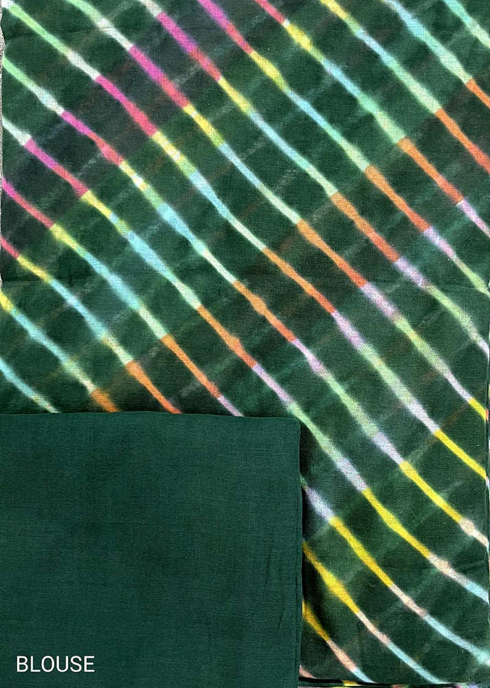 Mosaic Leheriya Tie-dye Mulmul Cotton Saree