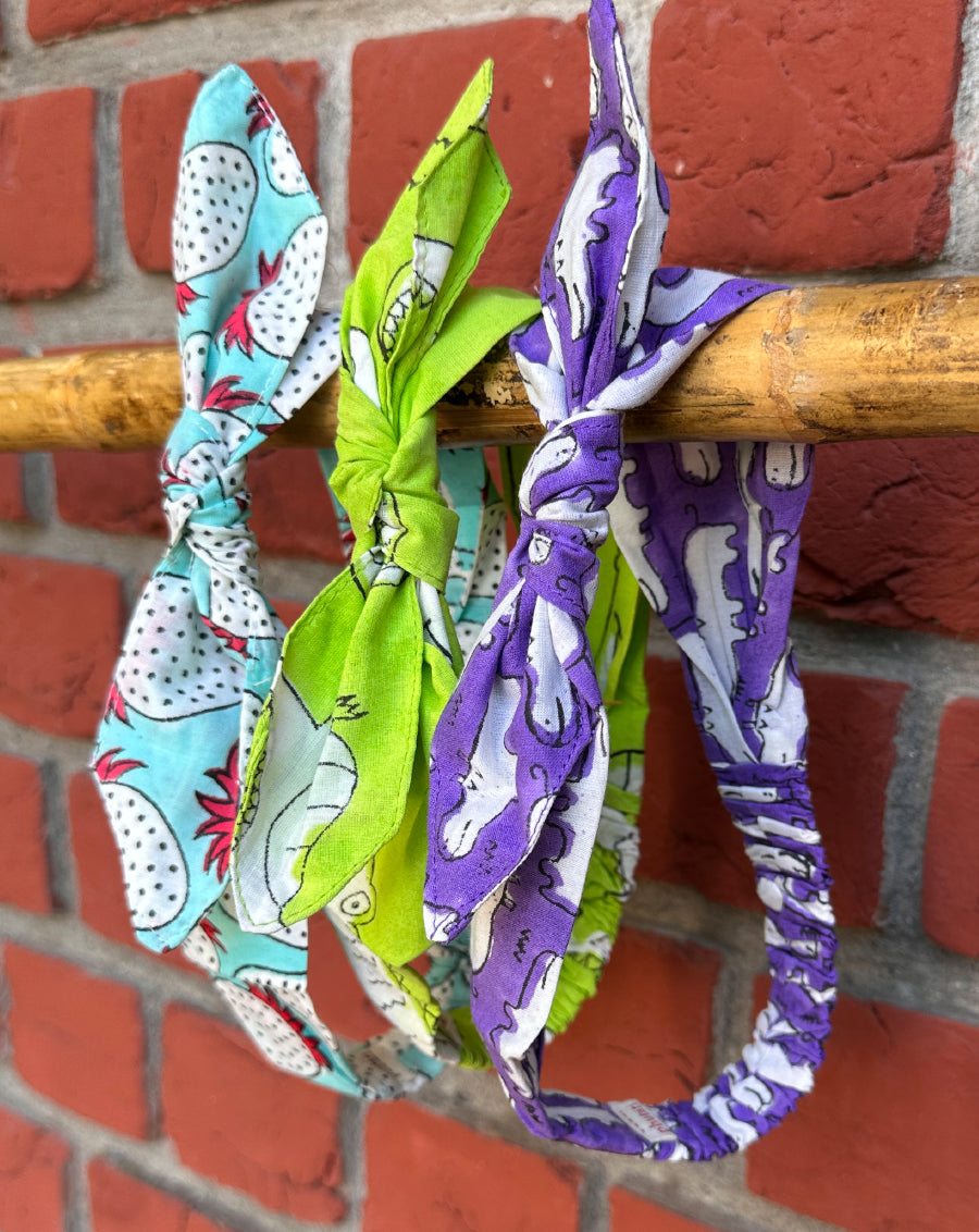 Set of 3 Handcrafted Cotton Bow Hairbands