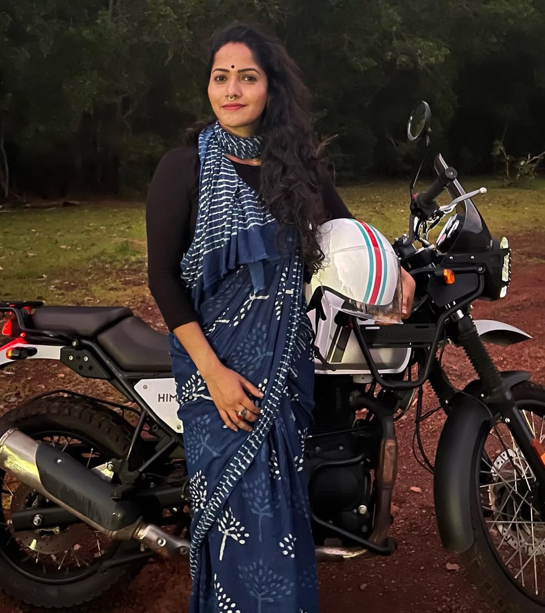 Indigo Spells - Dabu Hand Block Print Mulmul Cotton Bagru Saree