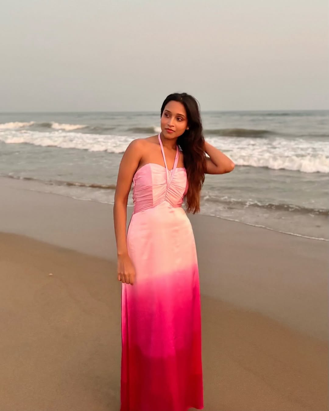 Satin Pink Ombre Dress