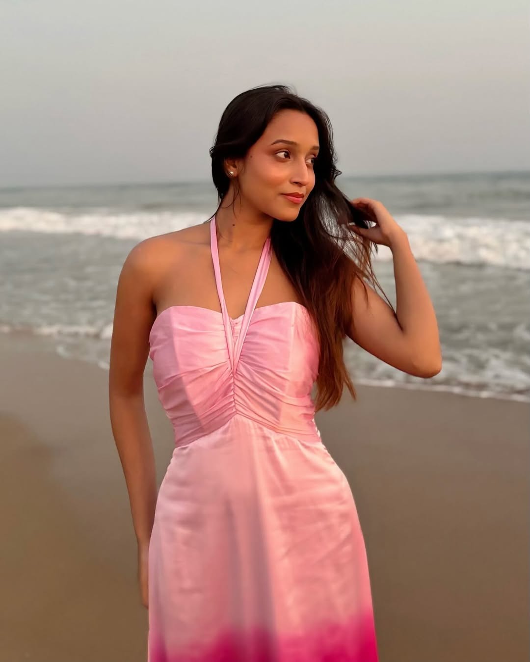 Satin Pink Ombre Dress