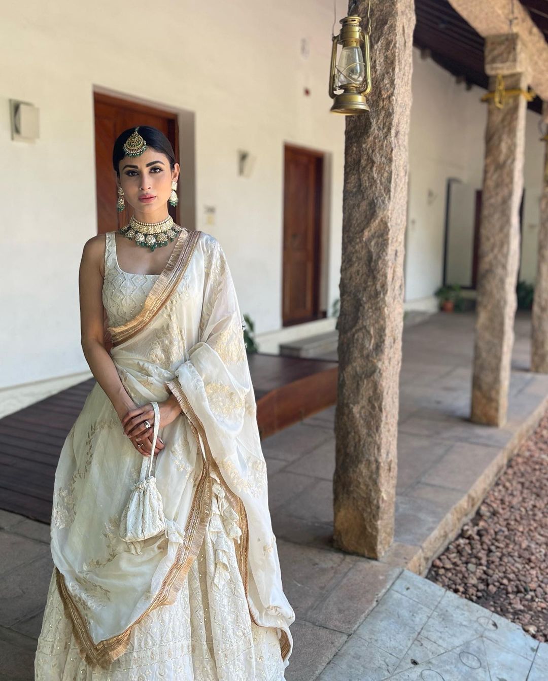 Chikankari Embroidery Off White Lehenga