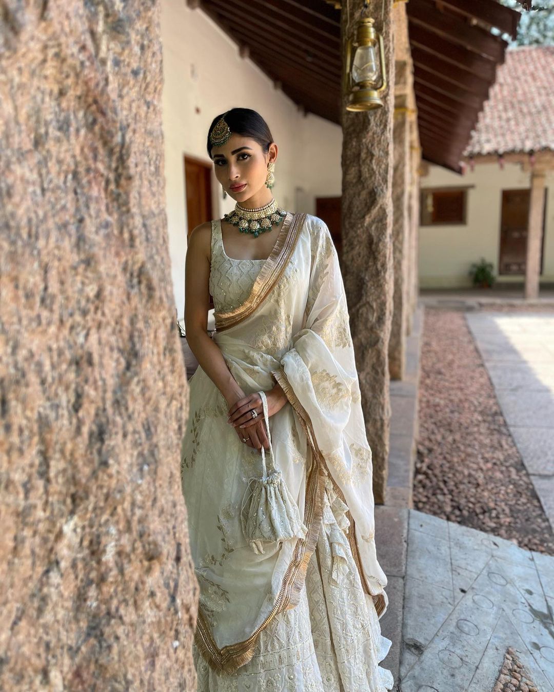 Chikankari Embroidery Off White Lehenga