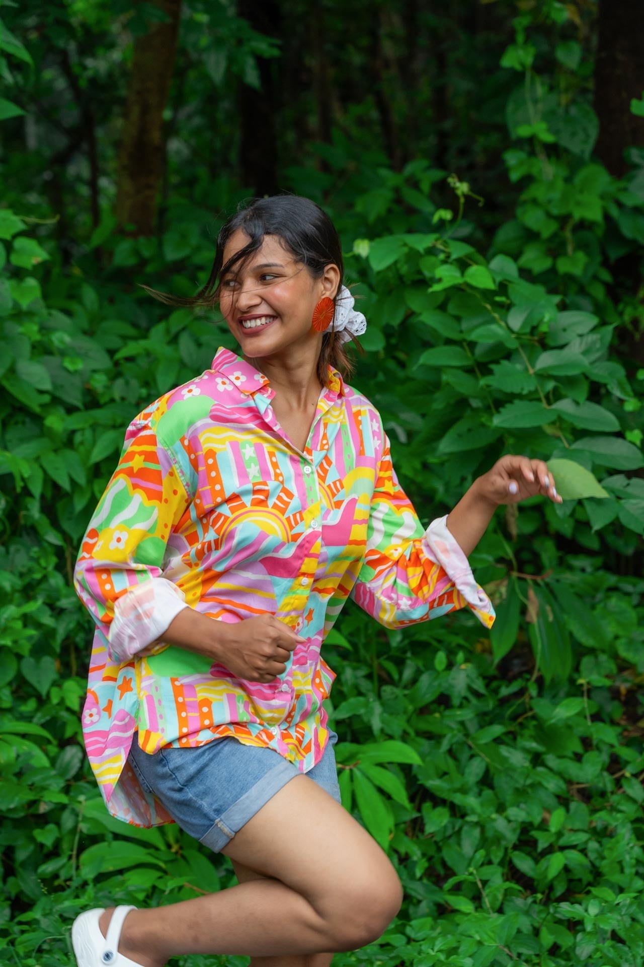 Summer Sorbet Oversized Cotton Shirt