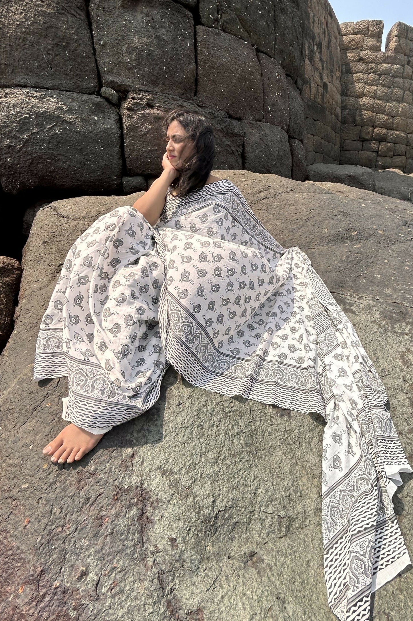 Misty Sparrow Cotton Instantwear Pocket Saree