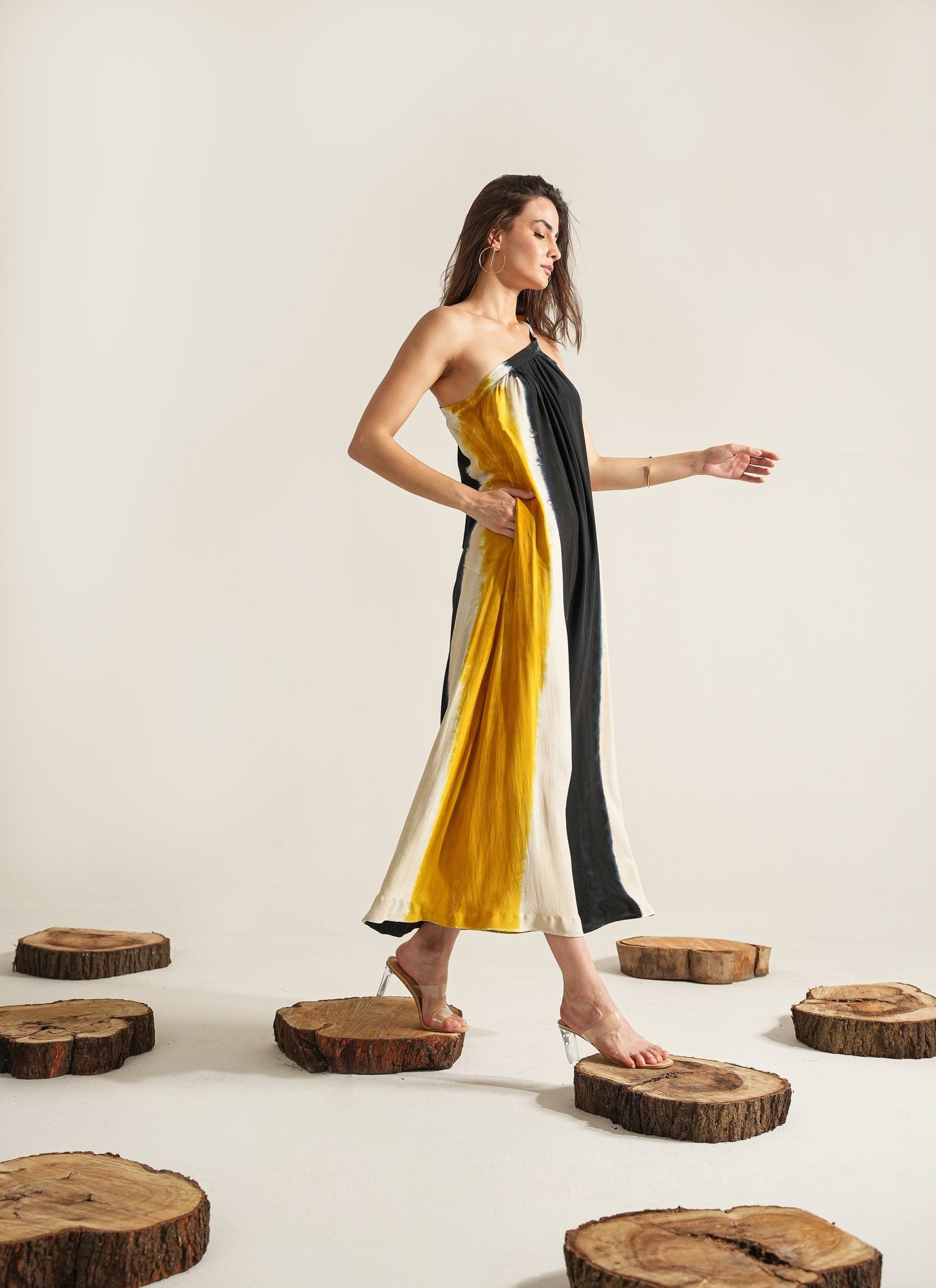 Larisa One-shoulder Shibori Dress