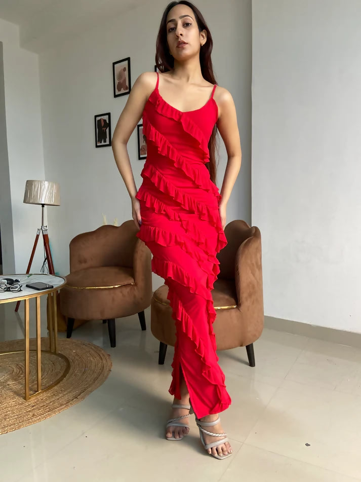 Ruffle Lycra Dress