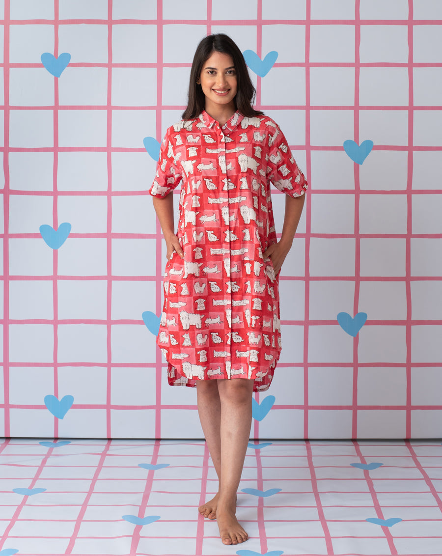 Woof Short Shirt Dress