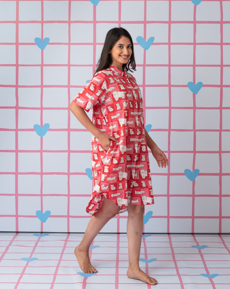 Woof Short Shirt Dress