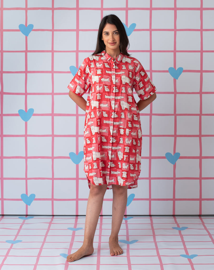 Woof Short Shirt Dress