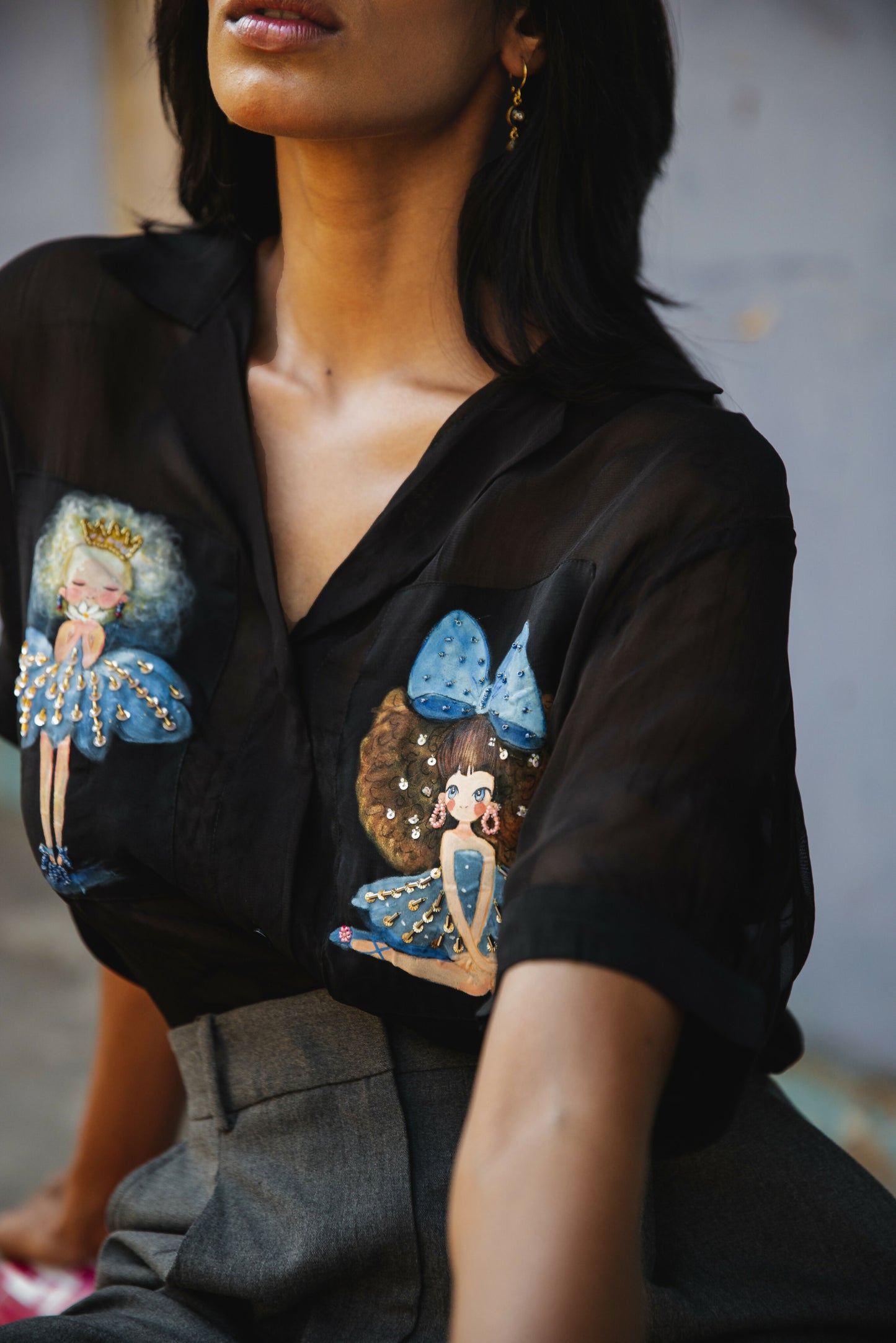 Fiona Organza Handpainted Fairy Shirt