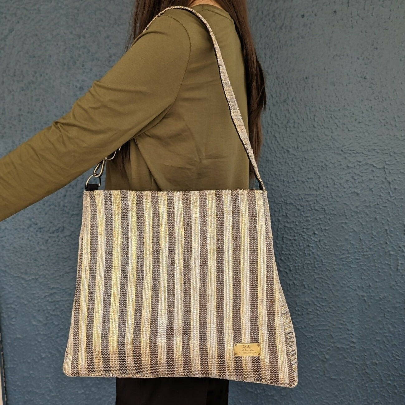 Upcycled Handwoven: Trapeze Tote