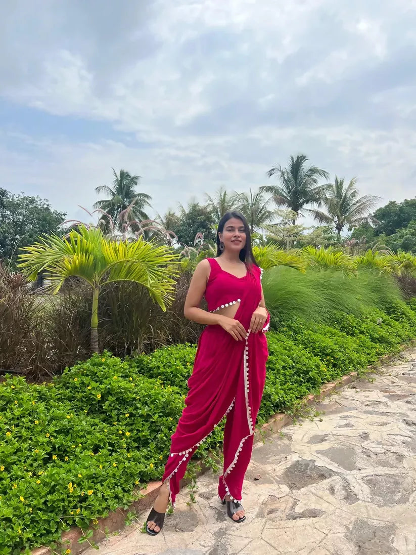 Dhoti Saree Pink