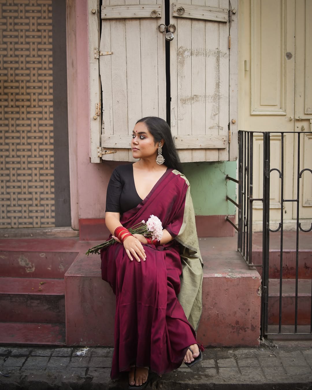 Beet Office Cotton Saree