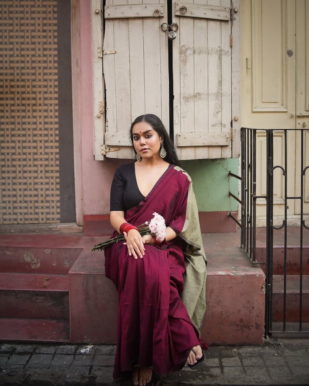 Beet Office Cotton Saree