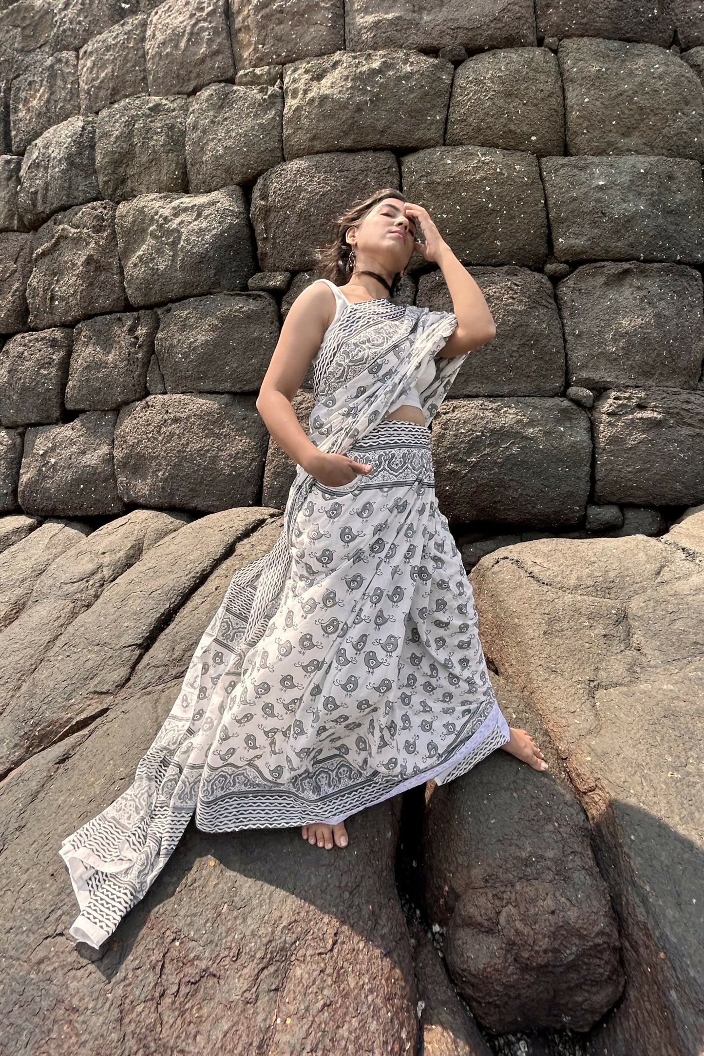 Misty Sparrow Cotton Instantwear Pocket Saree