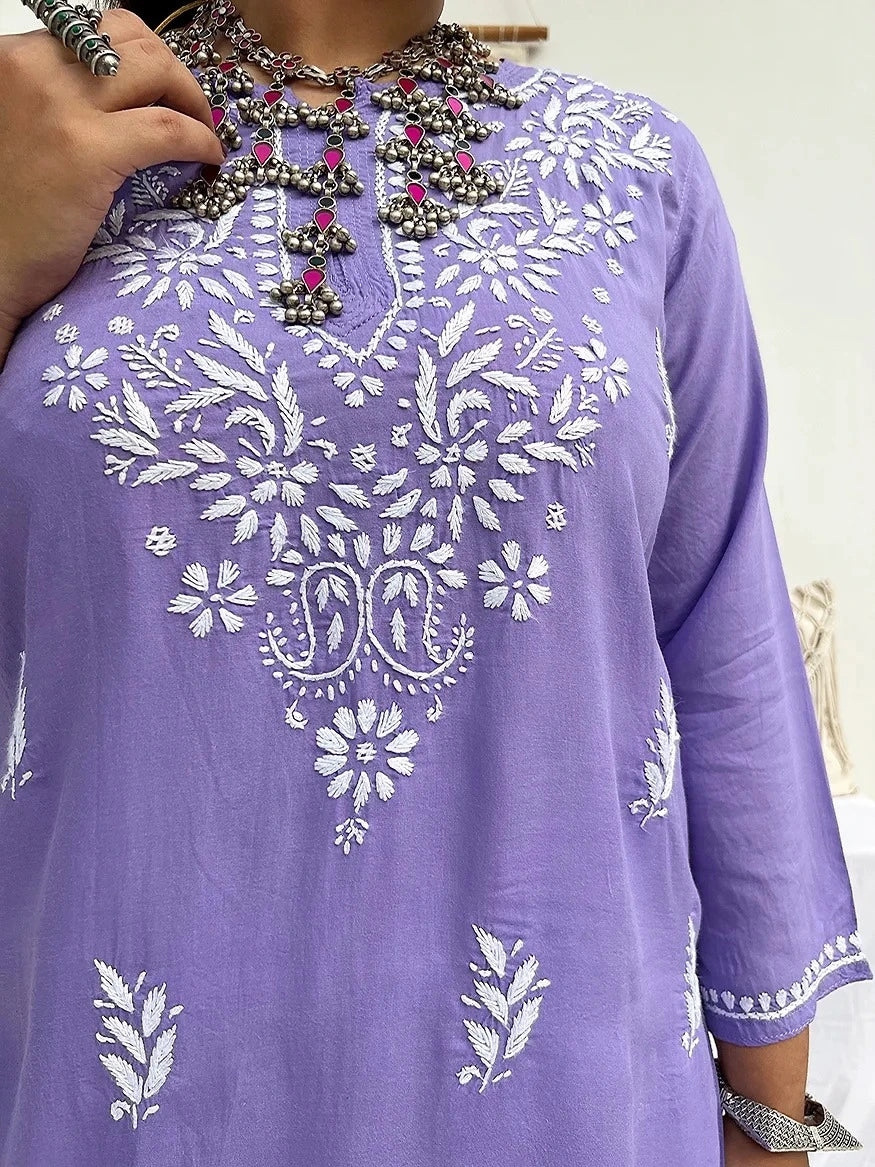 Farsana Lilac Short Kurta