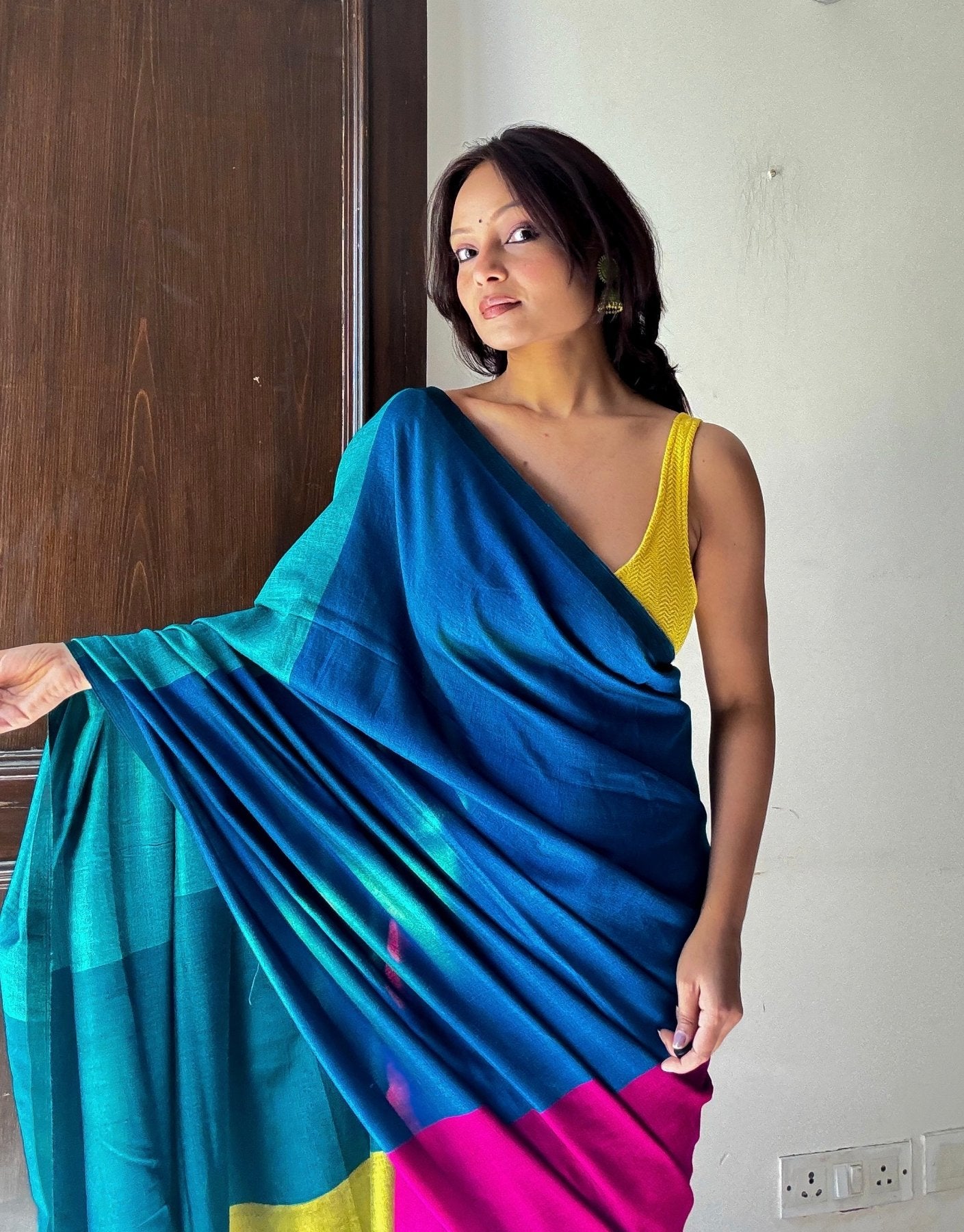 Hues of Colors Office Cotton Saree