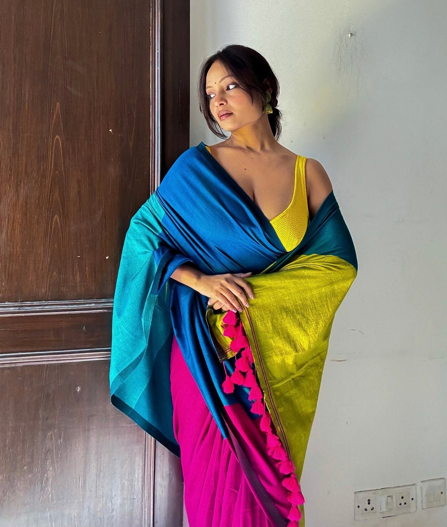 Hues of Colors Office Cotton Saree