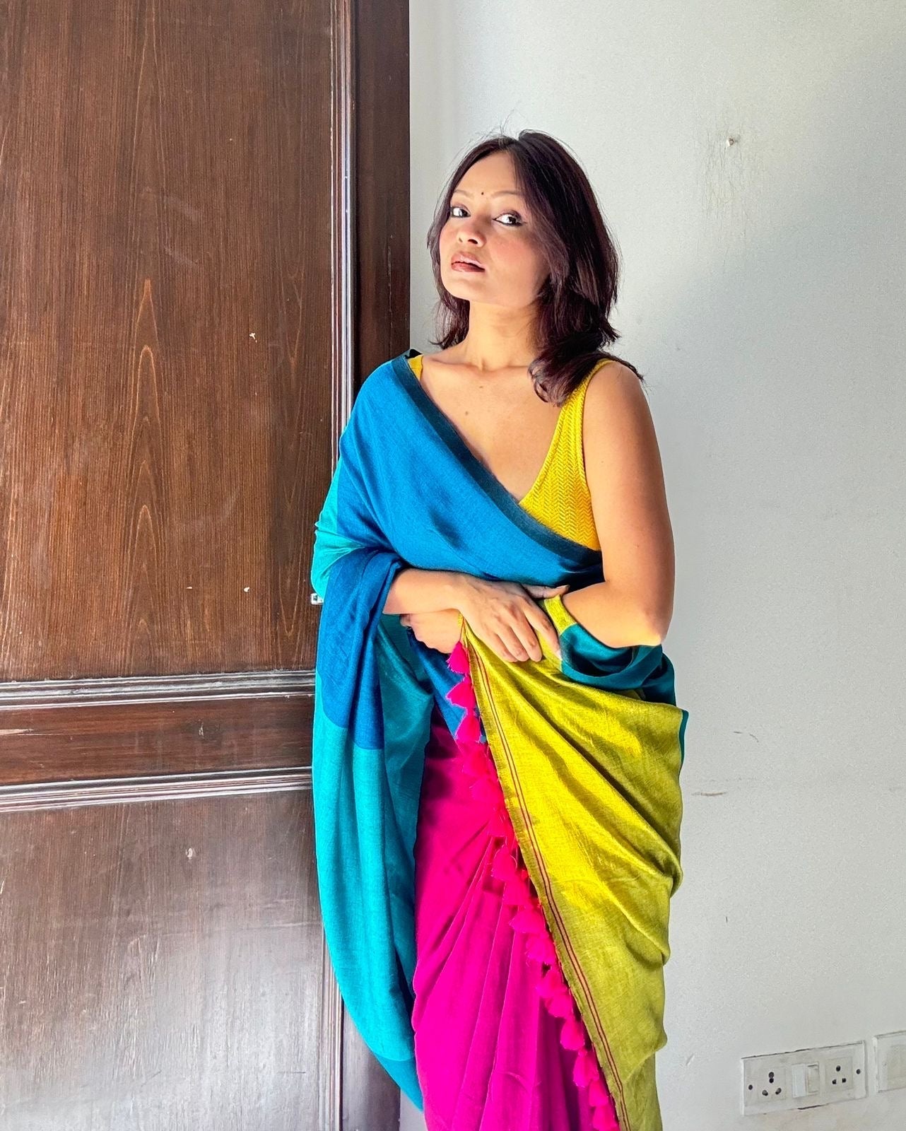 Hues of Colors Office Cotton Saree