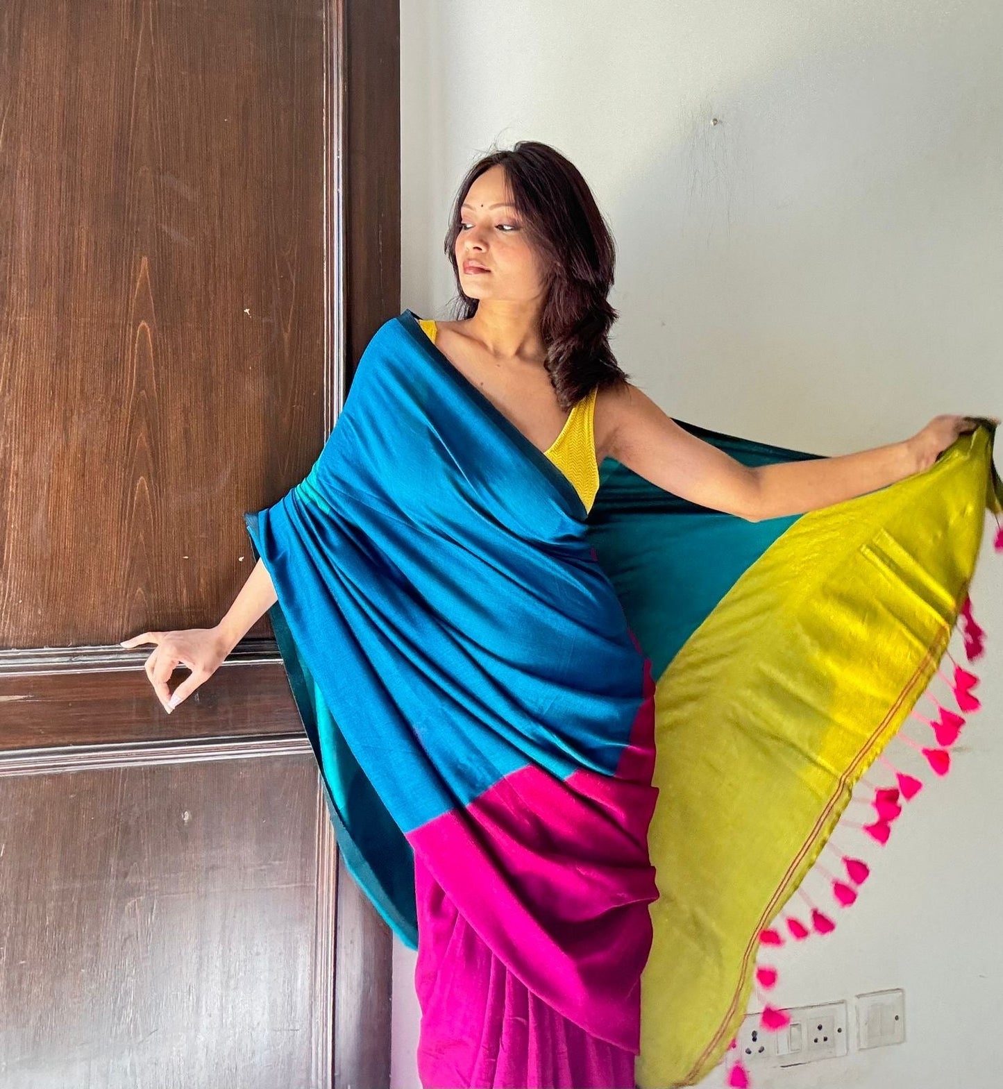 Hues of Colors Office Cotton Saree