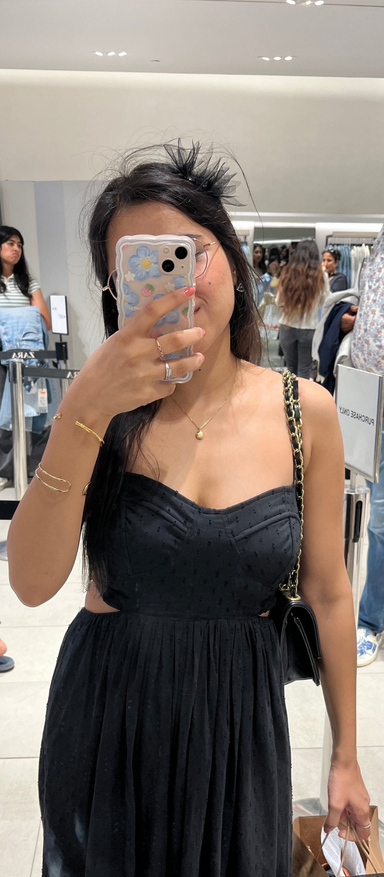 Dalina Black Cotton Dress
