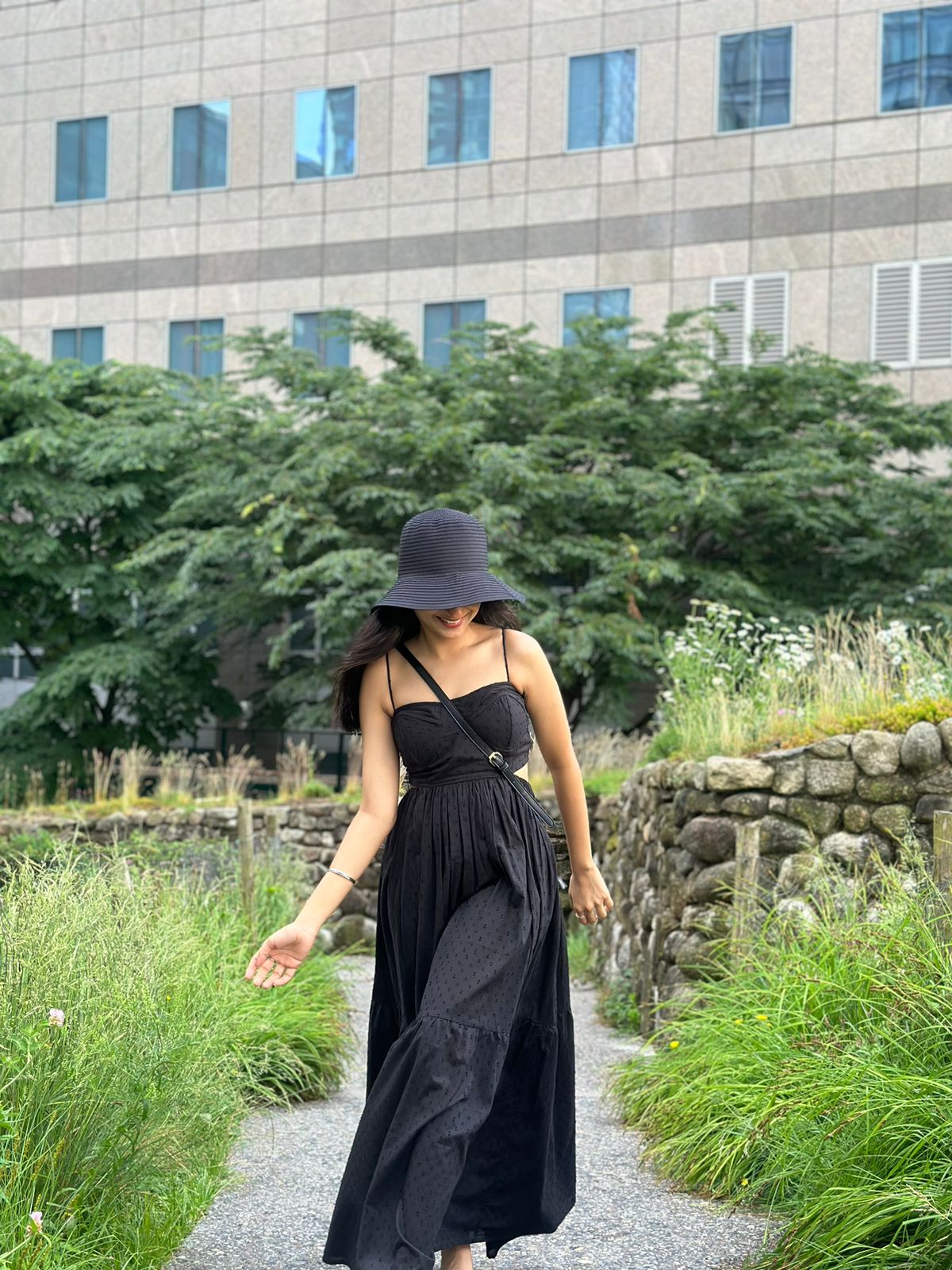 Dalina Black Cotton Dress