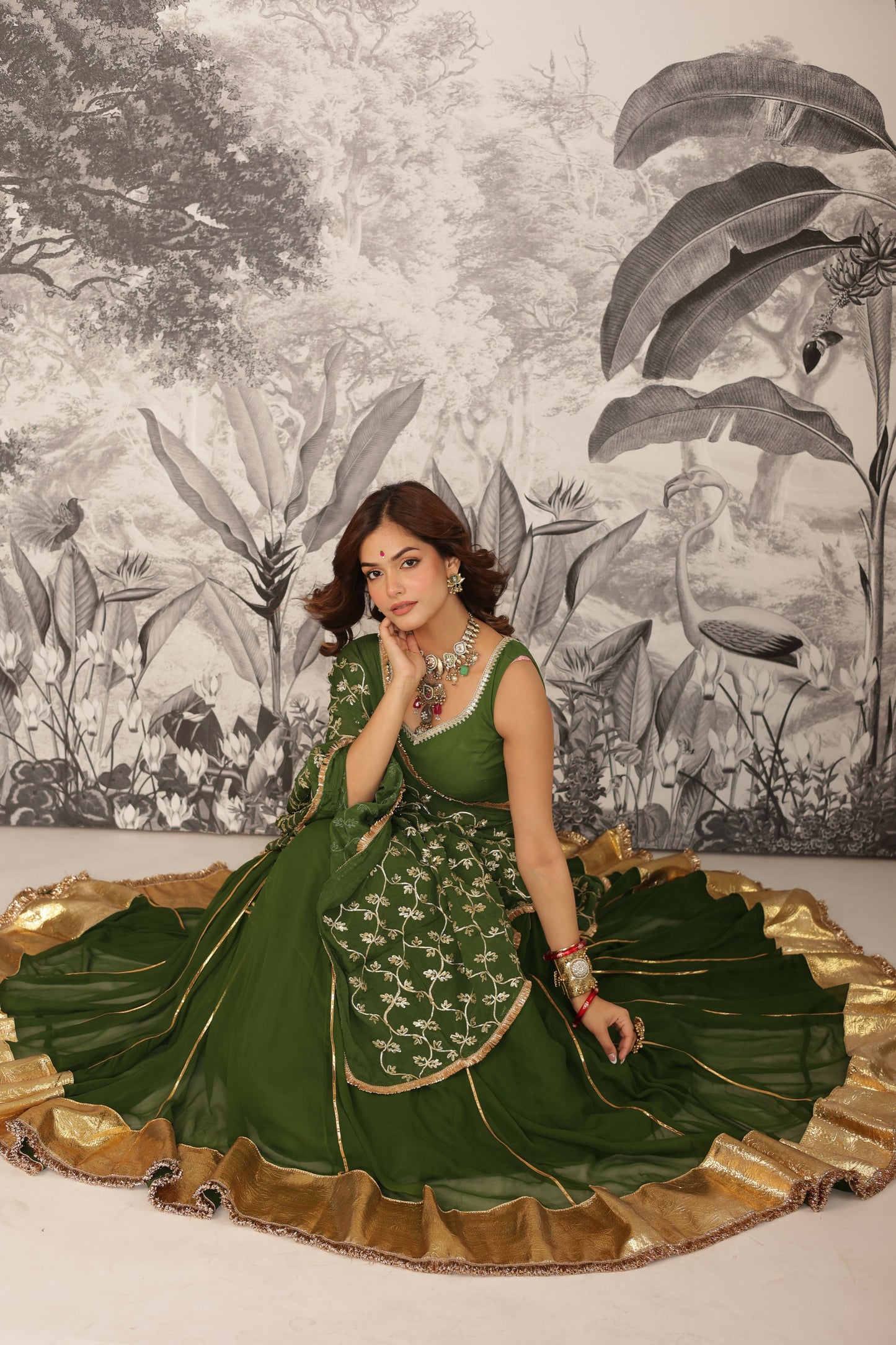 Purvai Gota Work Georgette Lehenga