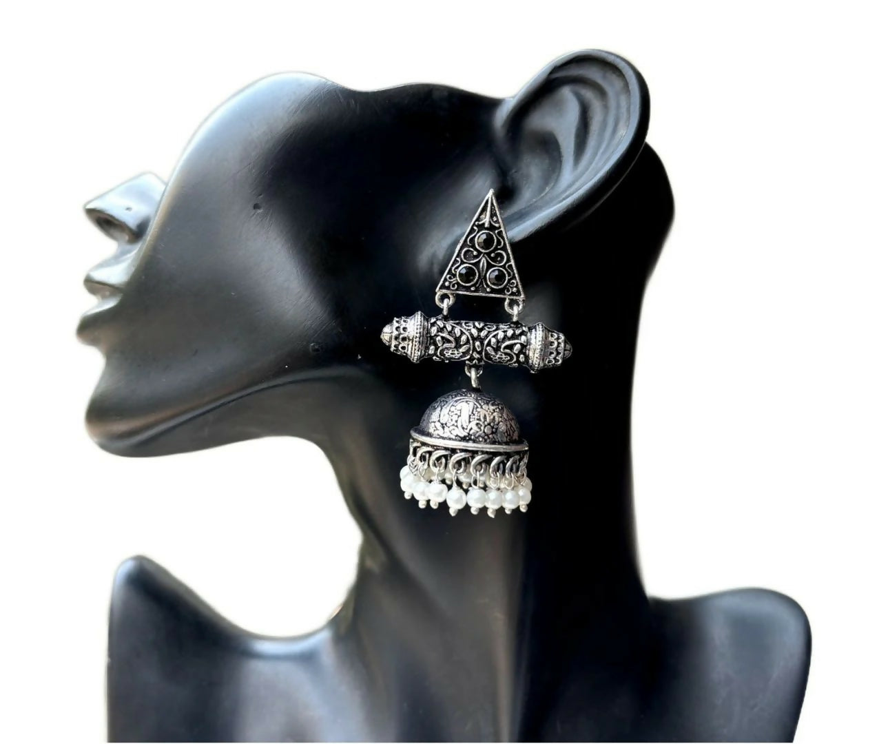 Purvi Silver Oxide Jhumka