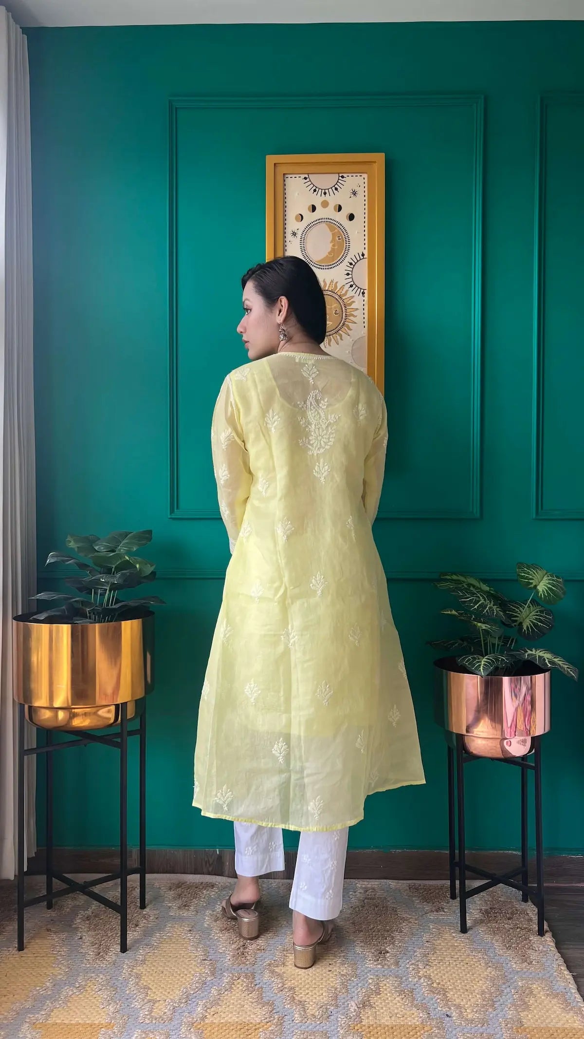 Zard Aish Hand Embroidered Angrakha Kurta