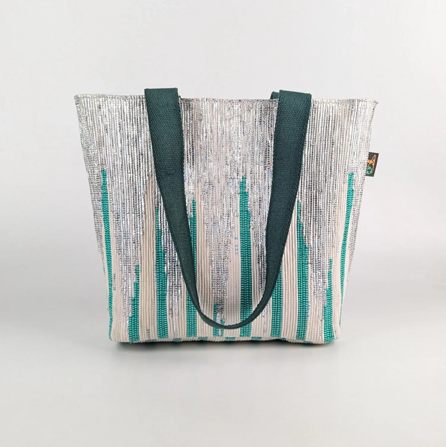 Silver_with_Turquoise_Stripes_Upcycled_Handwoven_Designer_Shopper_Tote_DST0225-005_PS_W