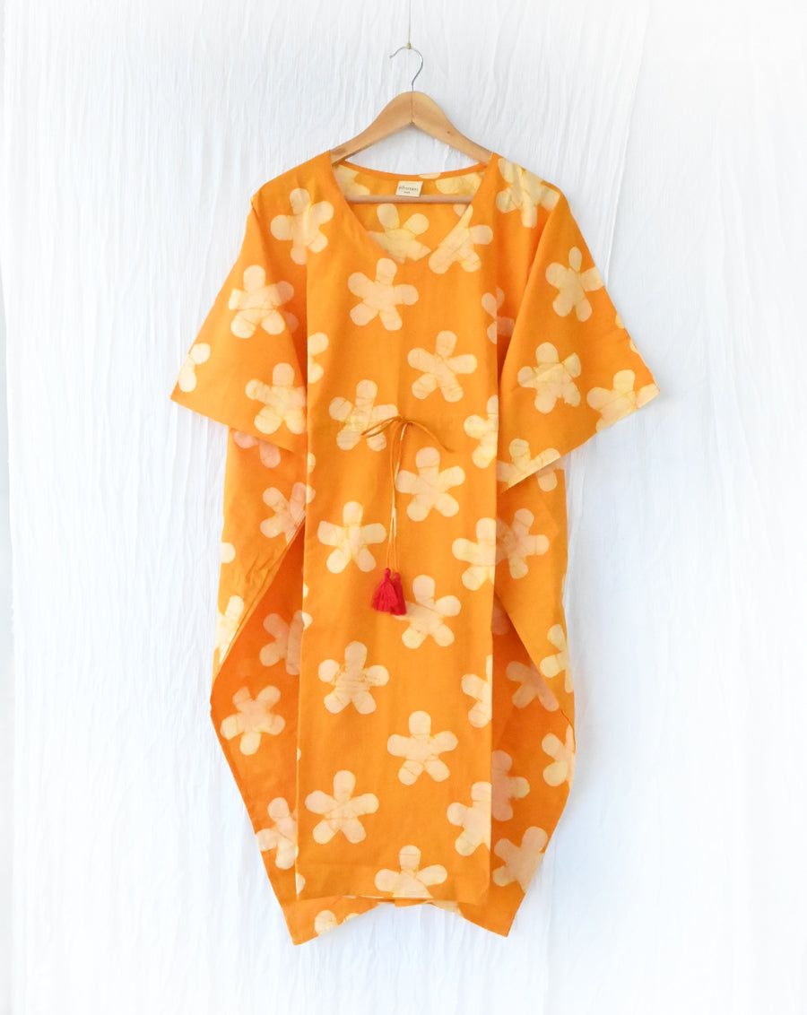 Peela Batik Hand Block Printed Cotton Midi Kaftan