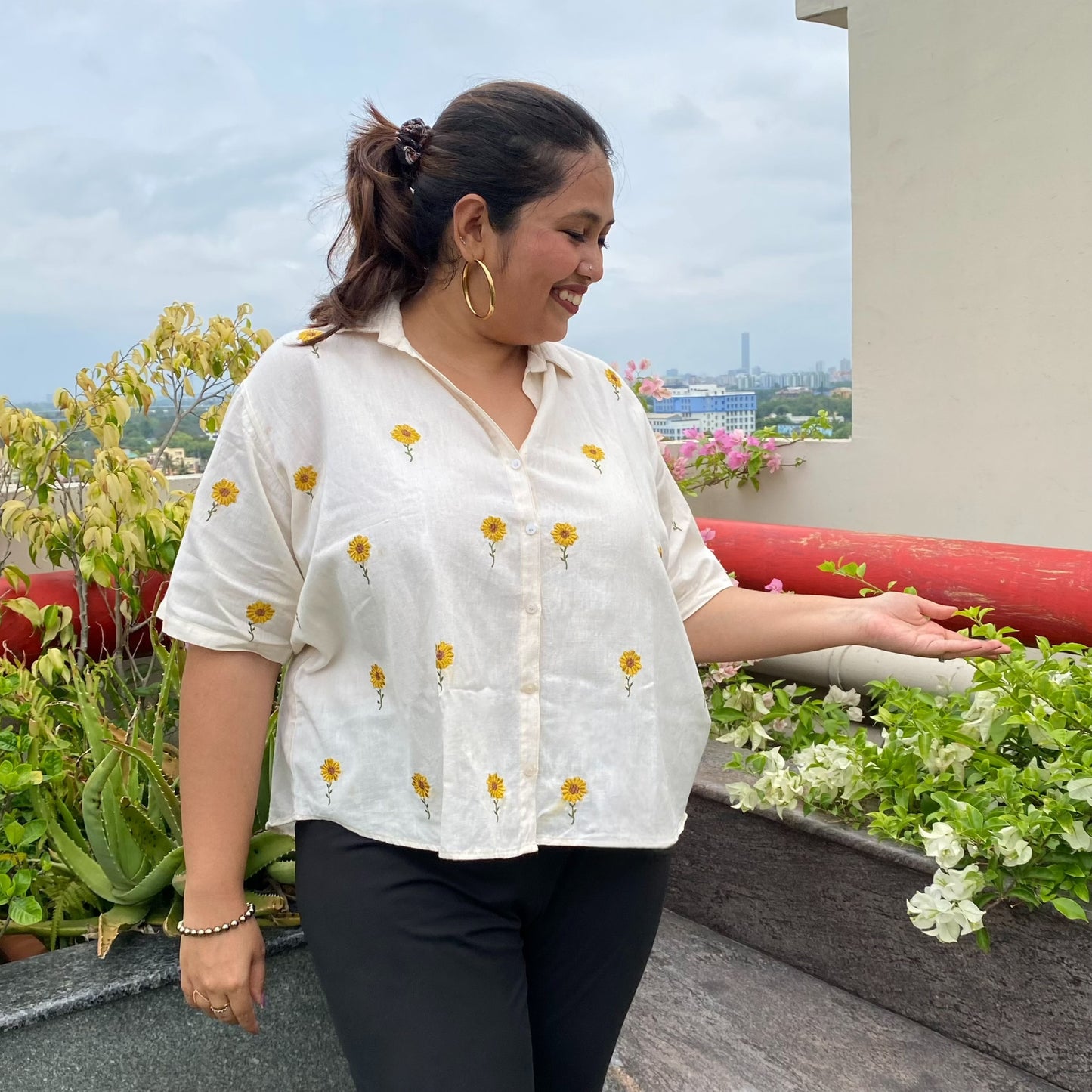 Suryamukhi Embroidered Cotton Shirt