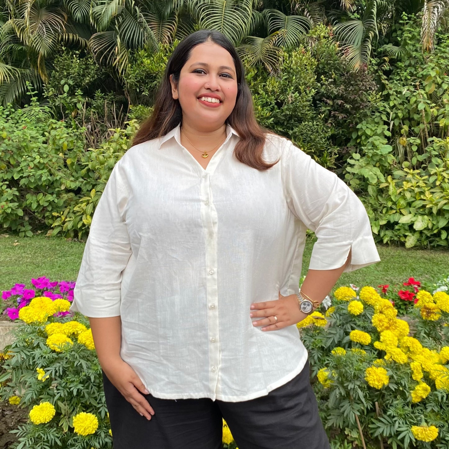 Tara White Cotton Shirt