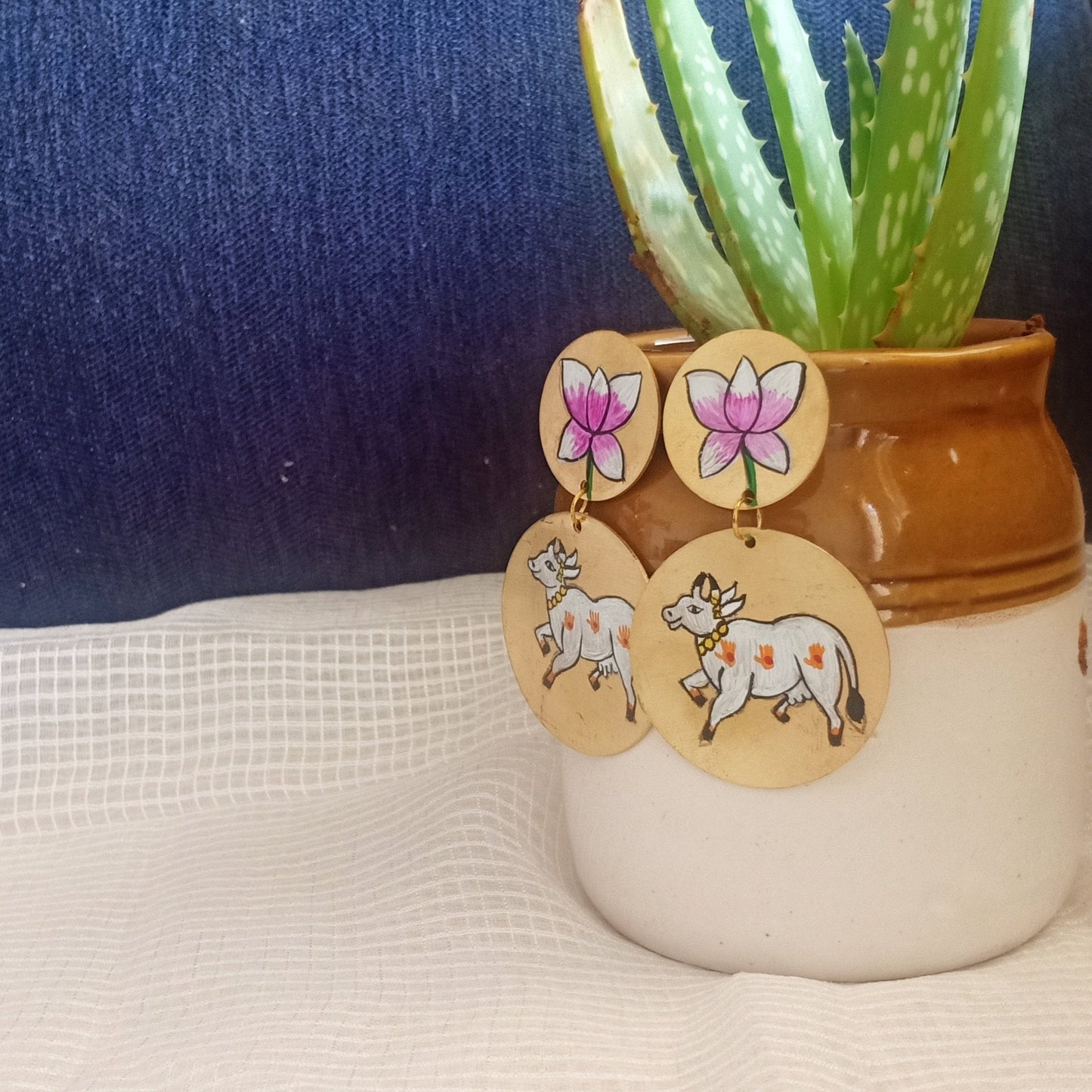 Pichwai Handpainted Earring