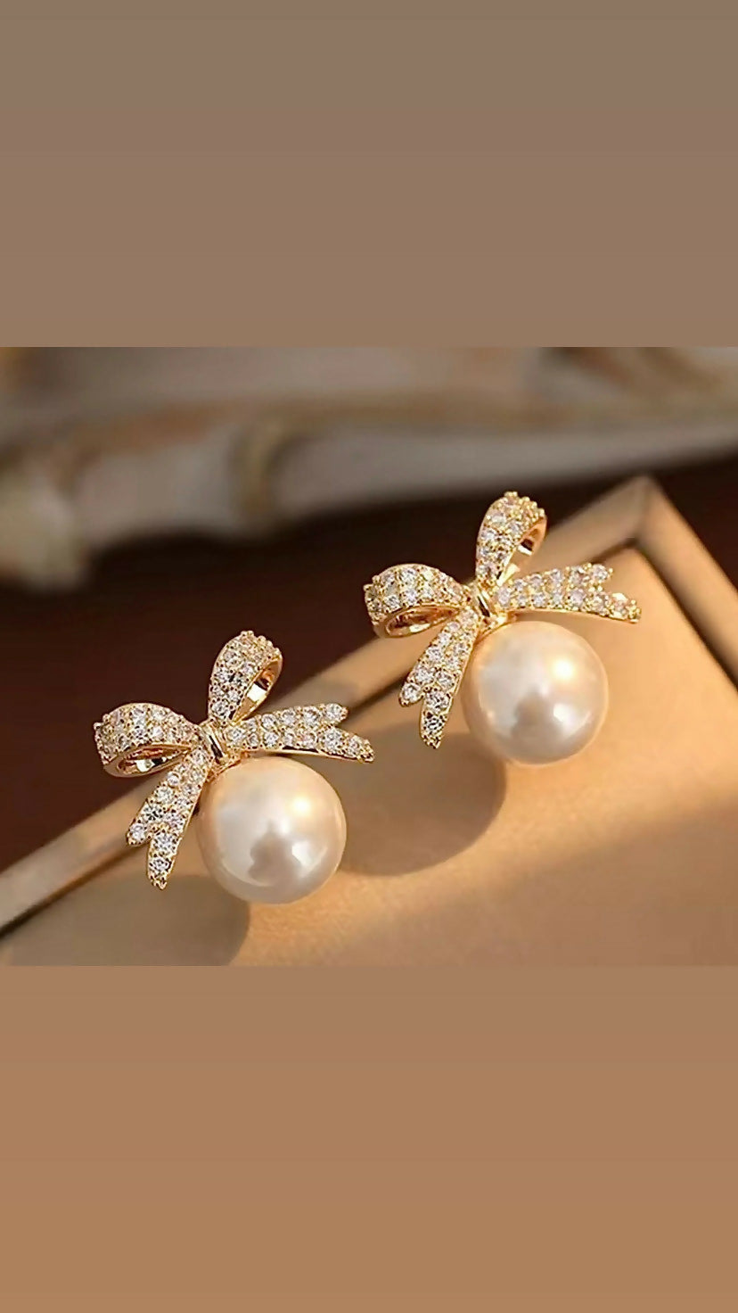 Blush Bow Earrings