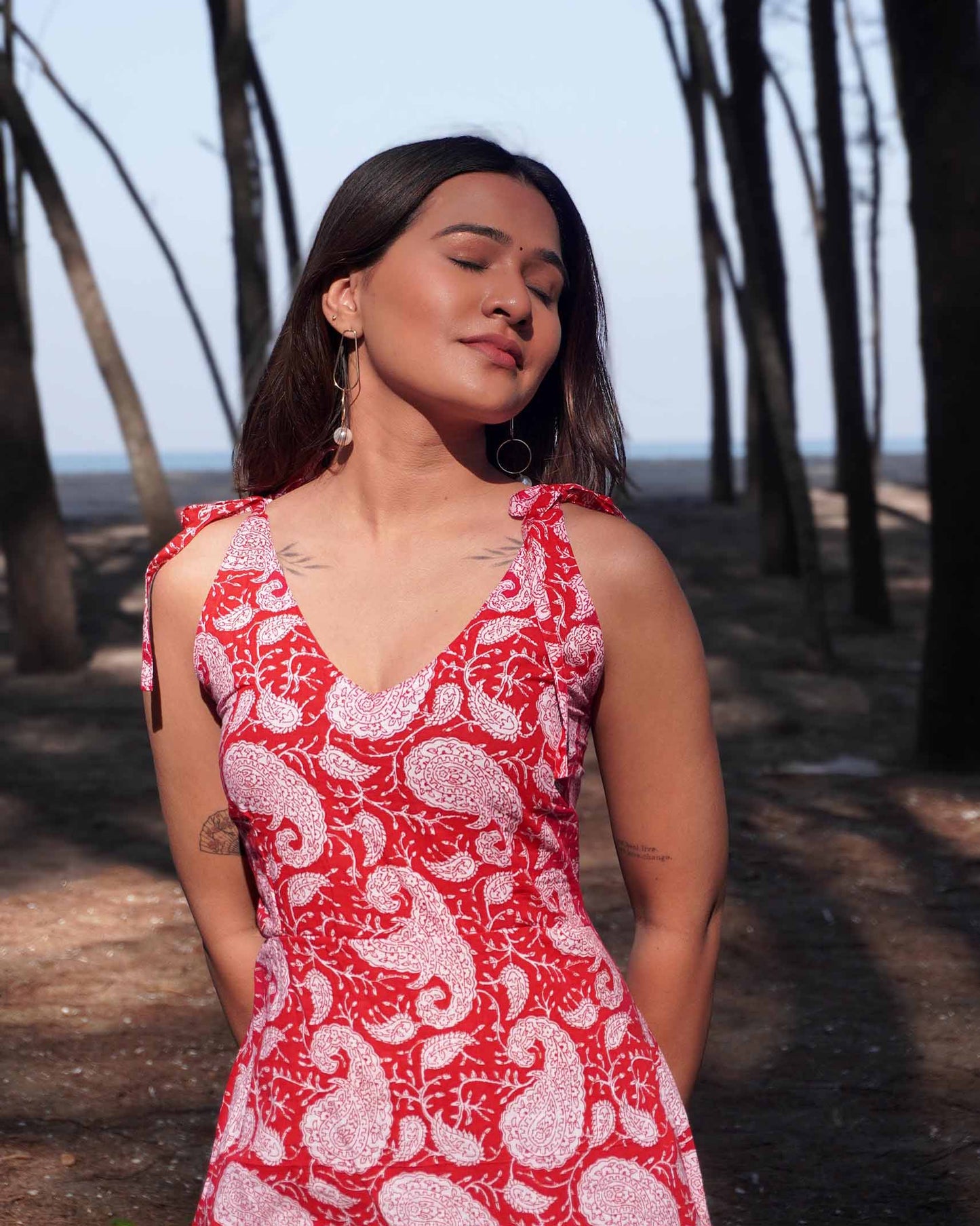 Tamara Handblock Print Maxi Dress