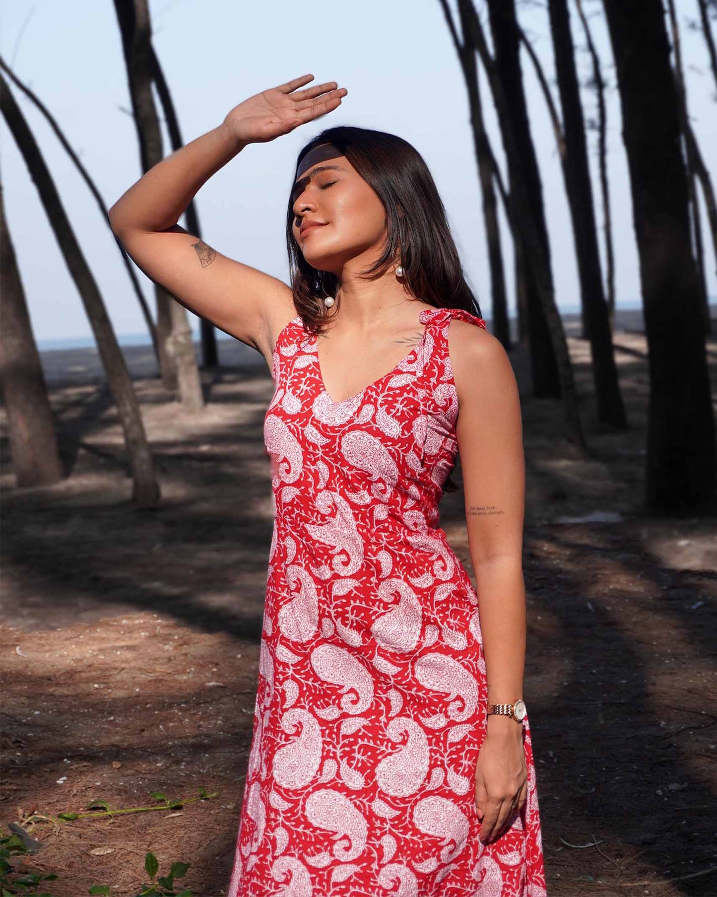Tamara Handblock Print Maxi Dress