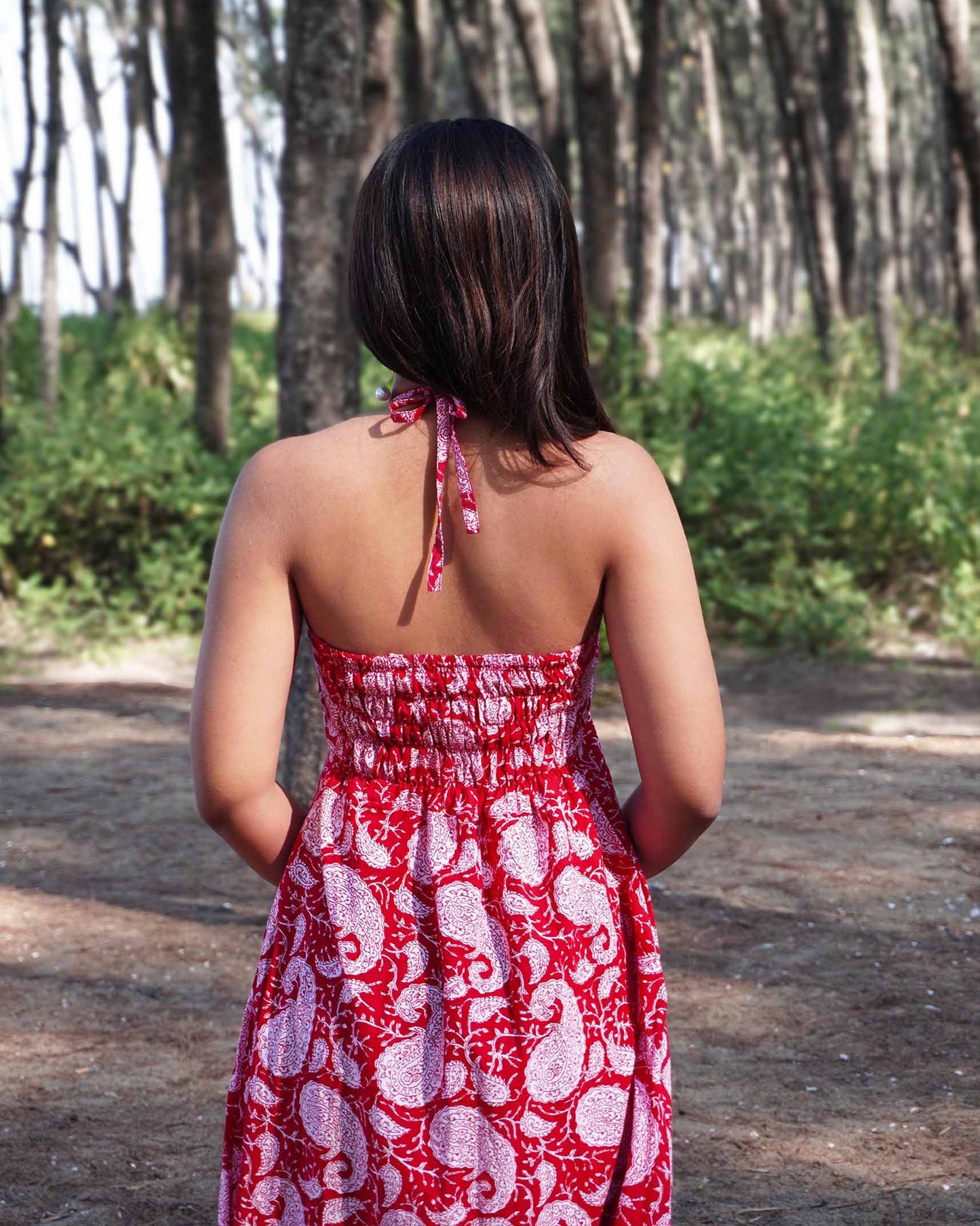 Tamara Handblock Print Maxi Dress