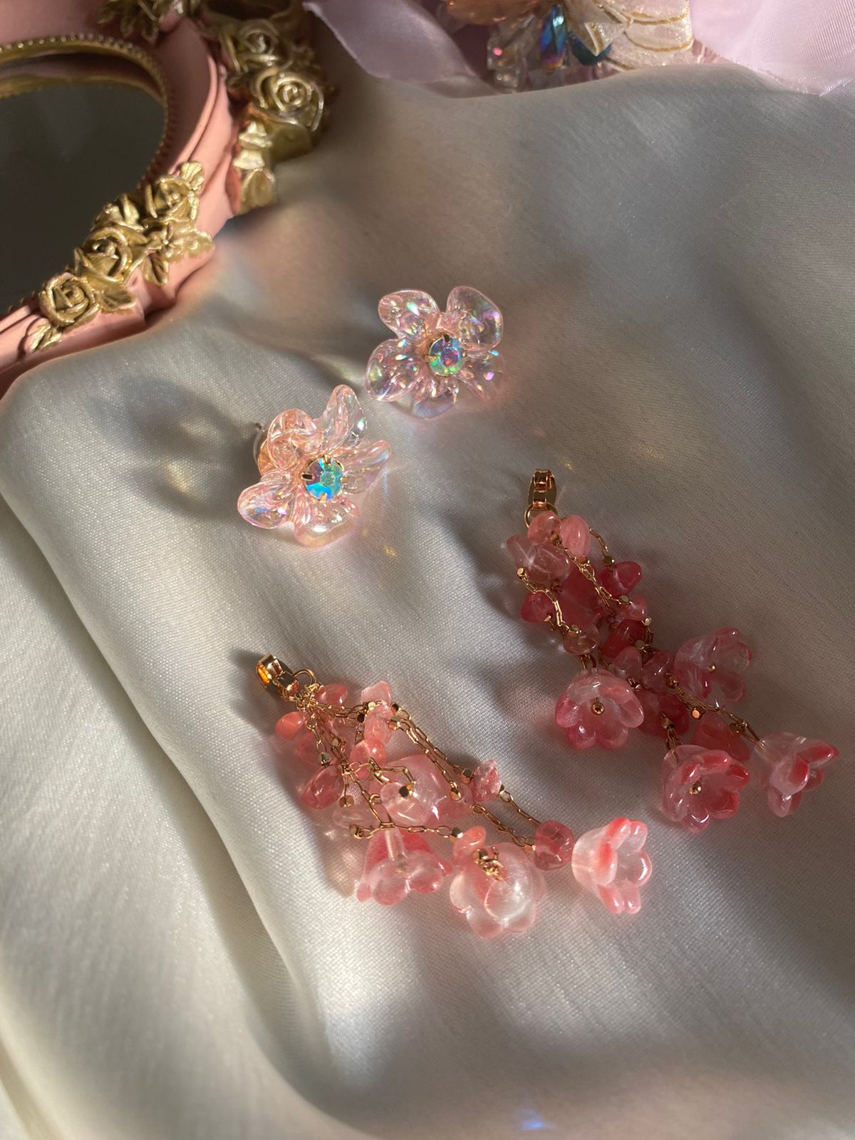 Pink Cherry Blossom Earrings