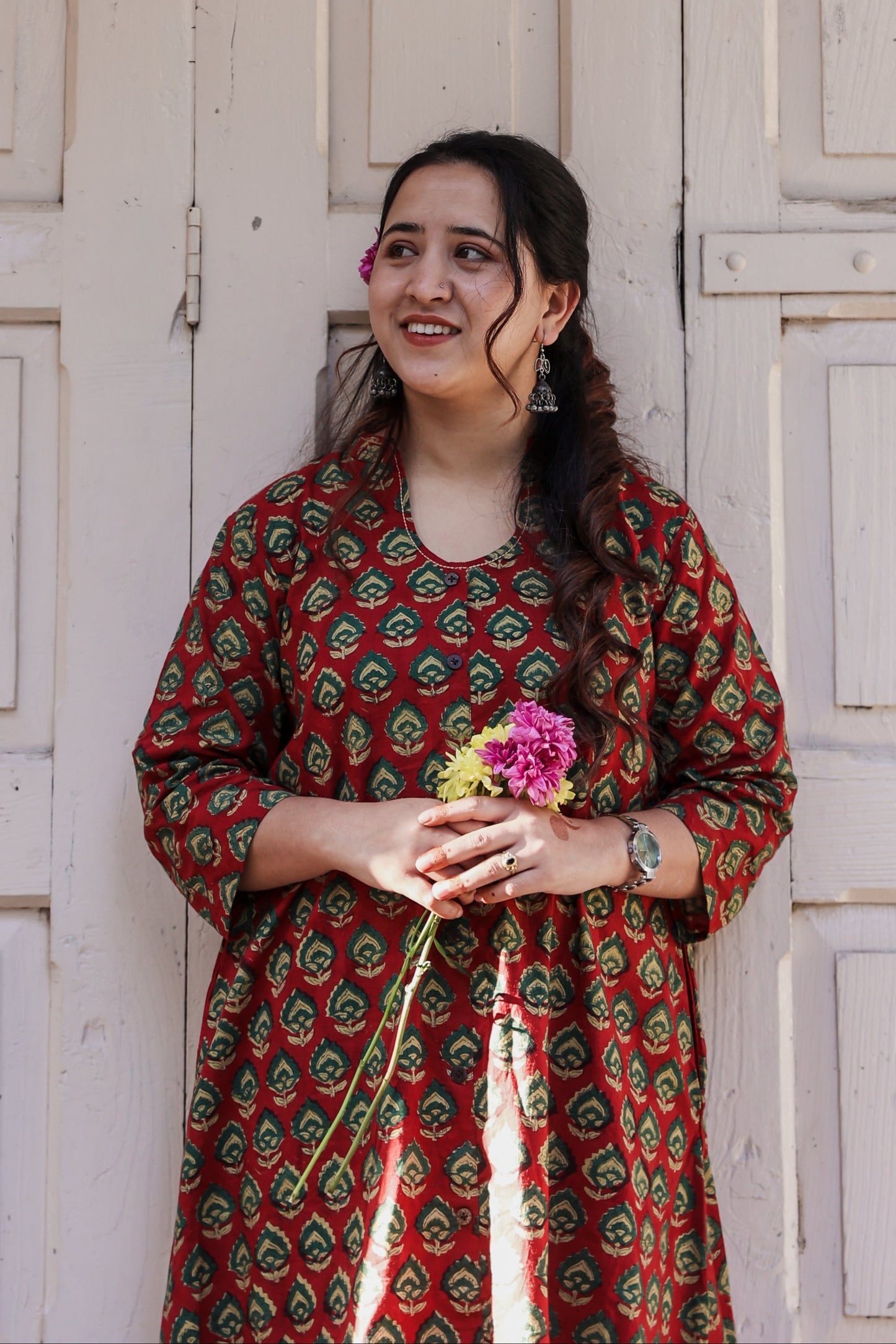 Shivani Bagru A-line long Kurta