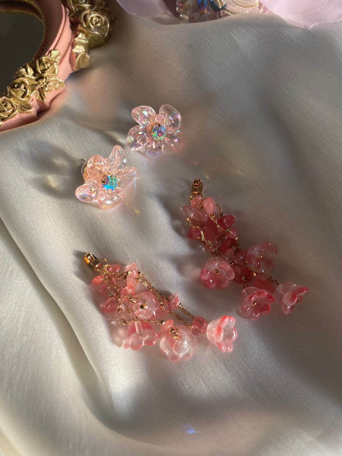 Pink Cherry Blossom Earrings