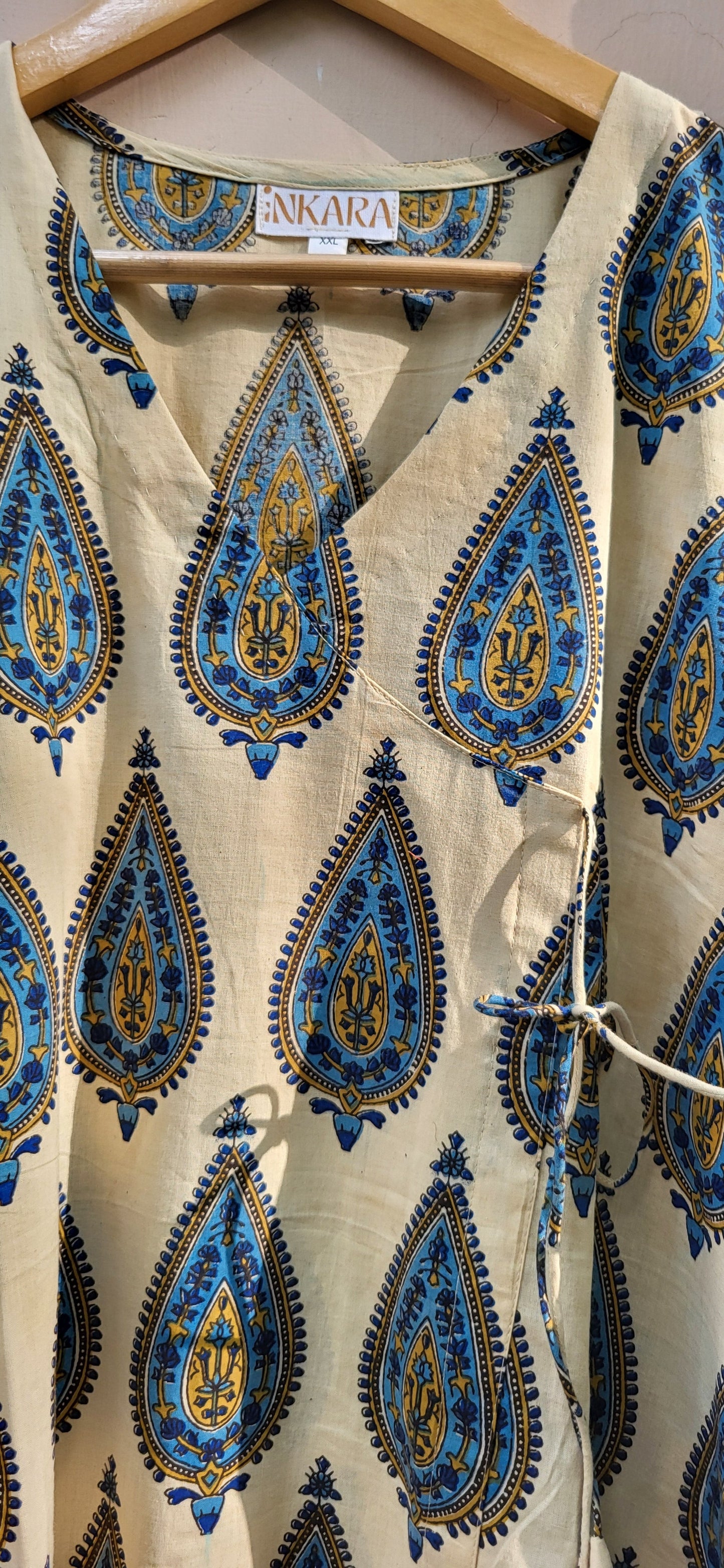 Kashi Bagru Angrakha Style Long Kurta