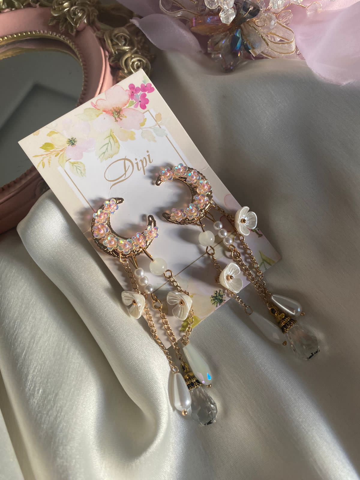 Moonlit Petal Cinderella Earrings