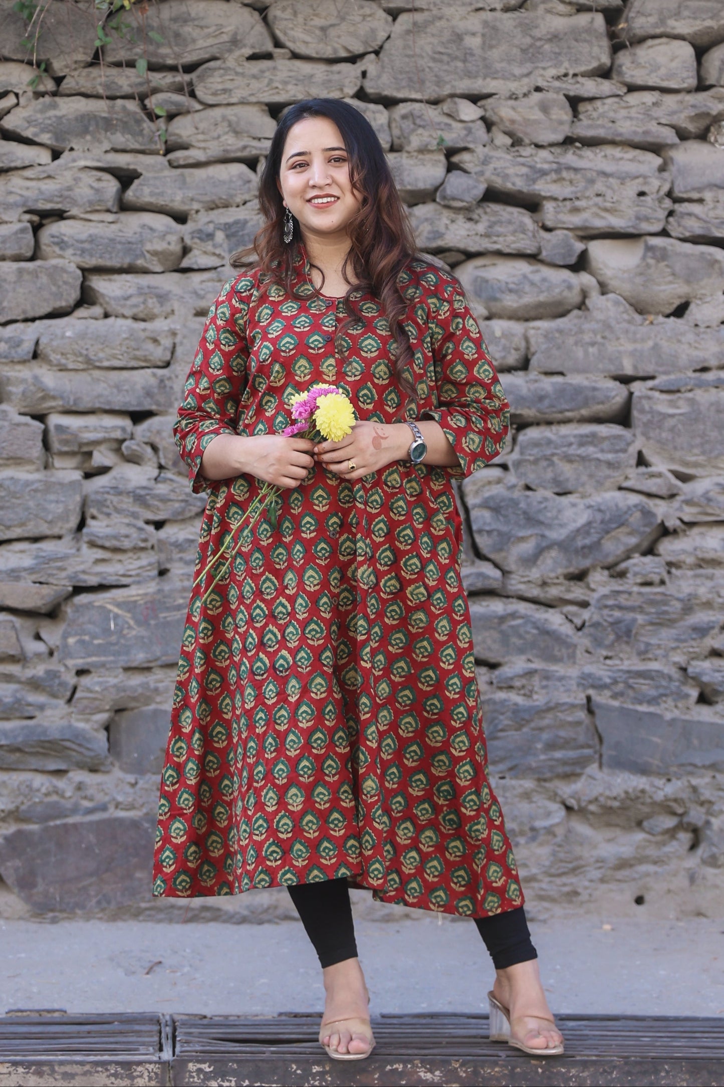 Shivani Bagru A-line long Kurta