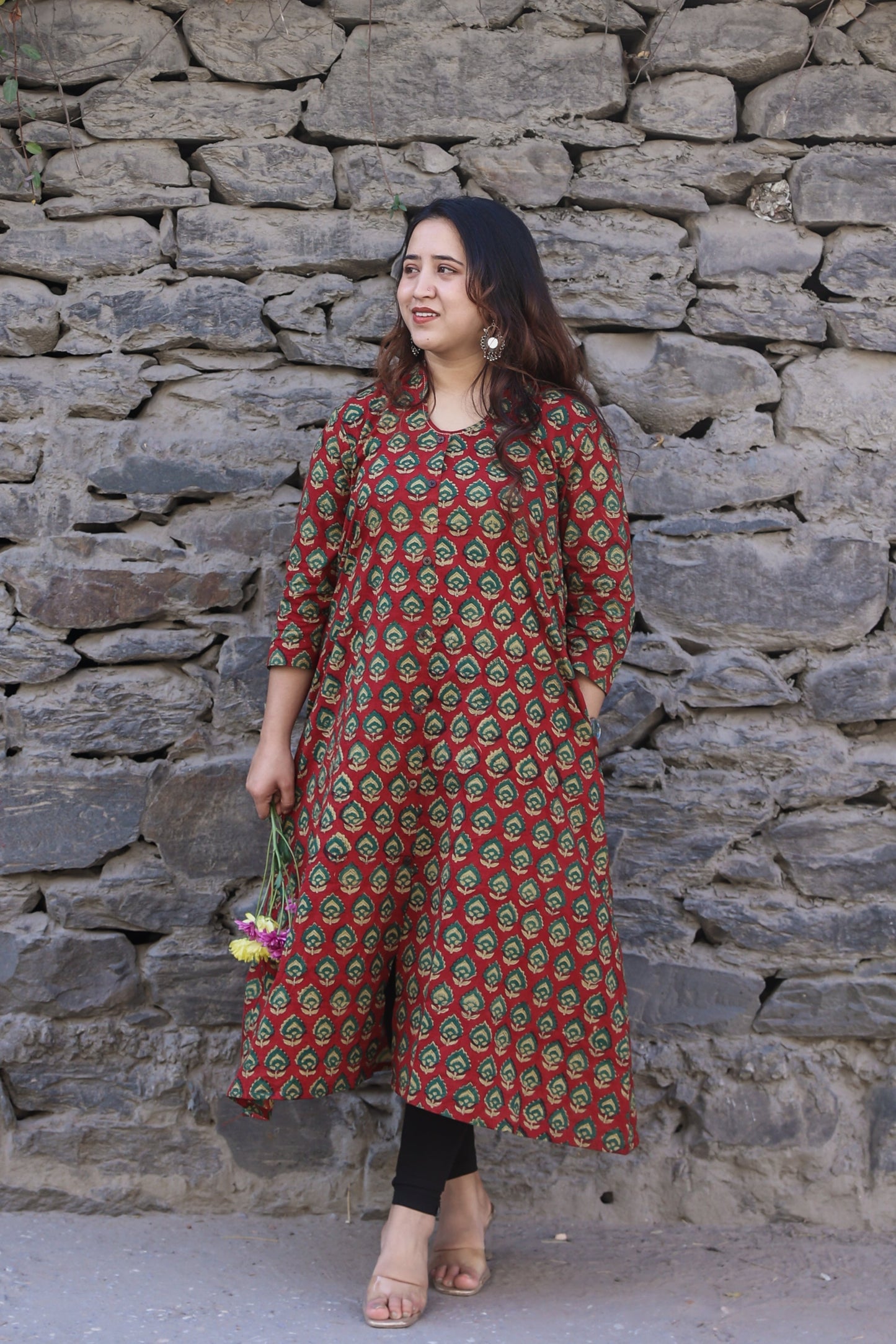 Shivani Bagru A-line long Kurta