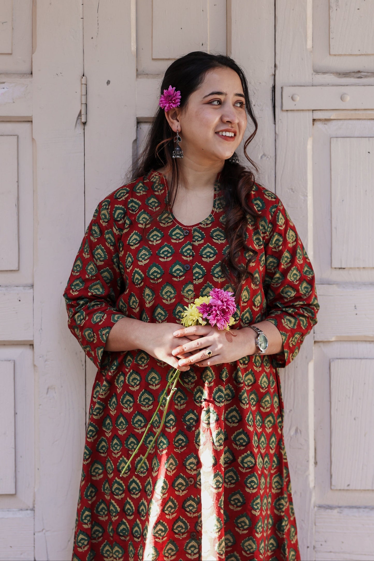 Shivani Bagru A-line long Kurta